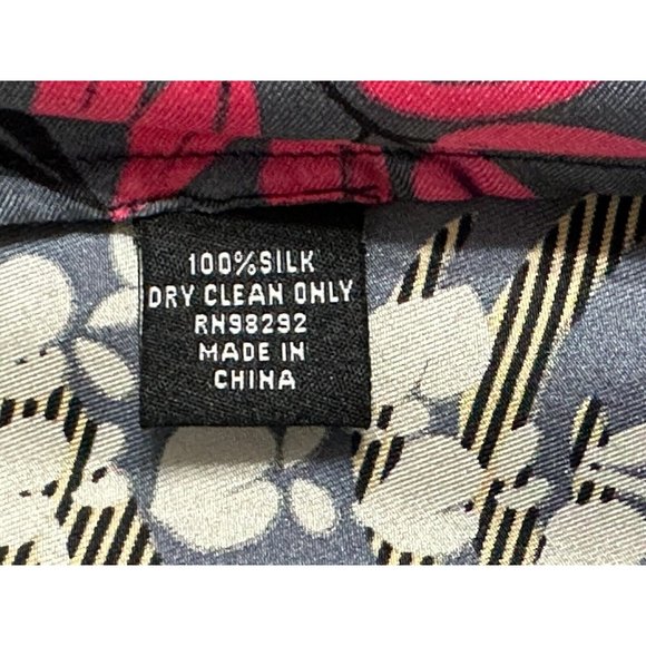 TIBI‎ Gray Silk Printed V-neck Blouse Sash Tie Closure Floral Wrap Kimono XS - Picture 6 of 6